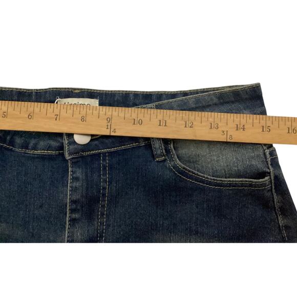 Ursime Y2K sequin embellishment pink ruffles fishtail denim midi skirt size L - Picture 5 of 6